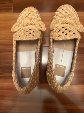 Dolce Vita Tan Braided Woven Loafers - Women's Slip-On Flats